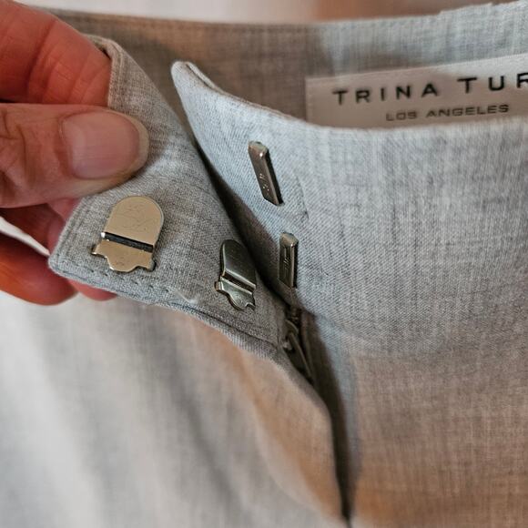 Trina Turk - Gray Cropped Trousers Size 6 - Picture 7 of 9